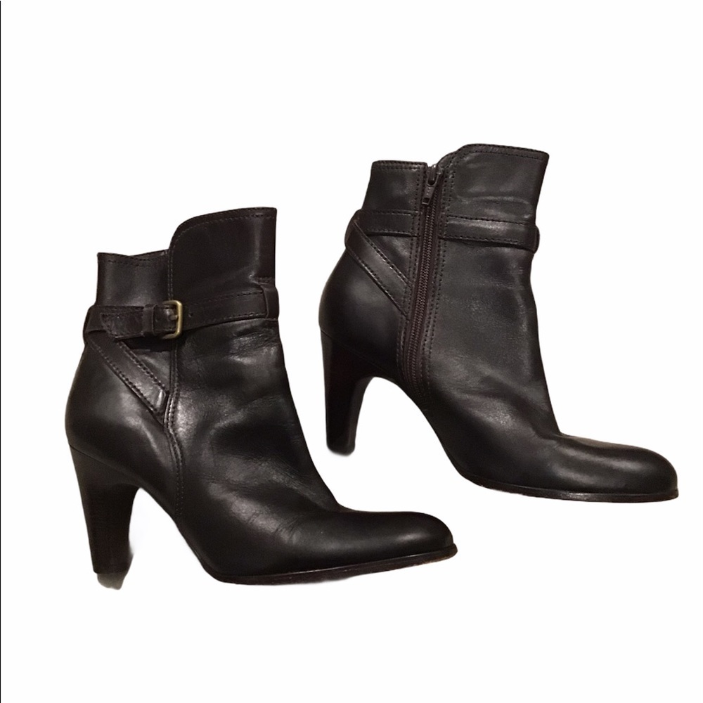 Antonio Melani Chocolate Brown Leather Ankle Boots - Picture 3 of 8